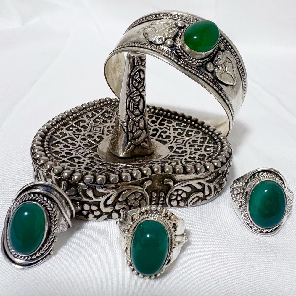 Adjustable Cuff Bracelet With 3 Ring Set - image 2